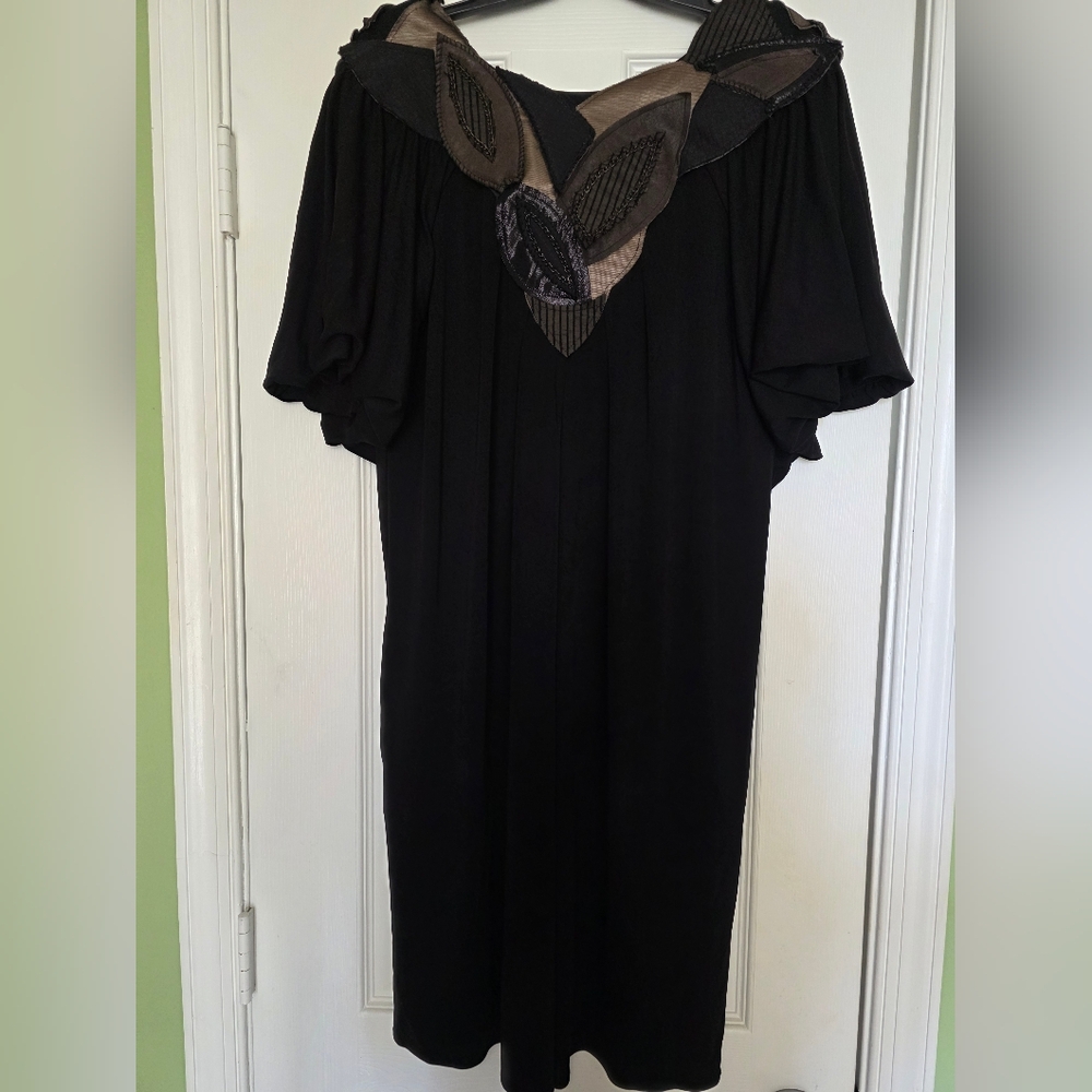 BCBGMaxAzria Black Dress with Brown Details